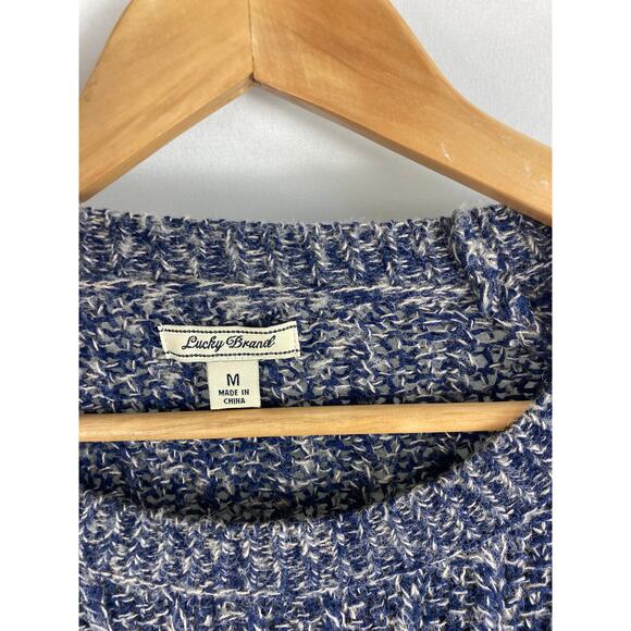 Lucky Brand Color-Blocked Gradient Cable Knit Crewneck Pullover Sweater Medium - Picture 3 of 5